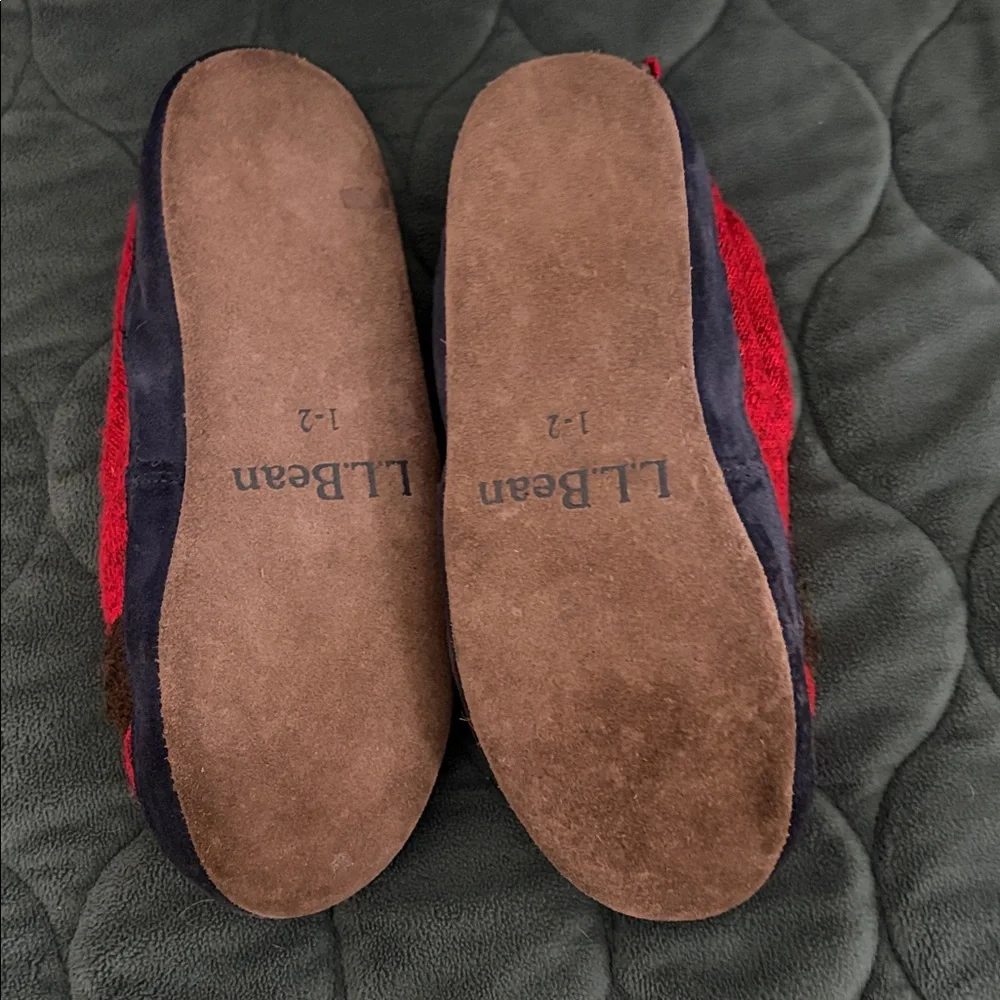L.L. Bean Red and Brown Slippers